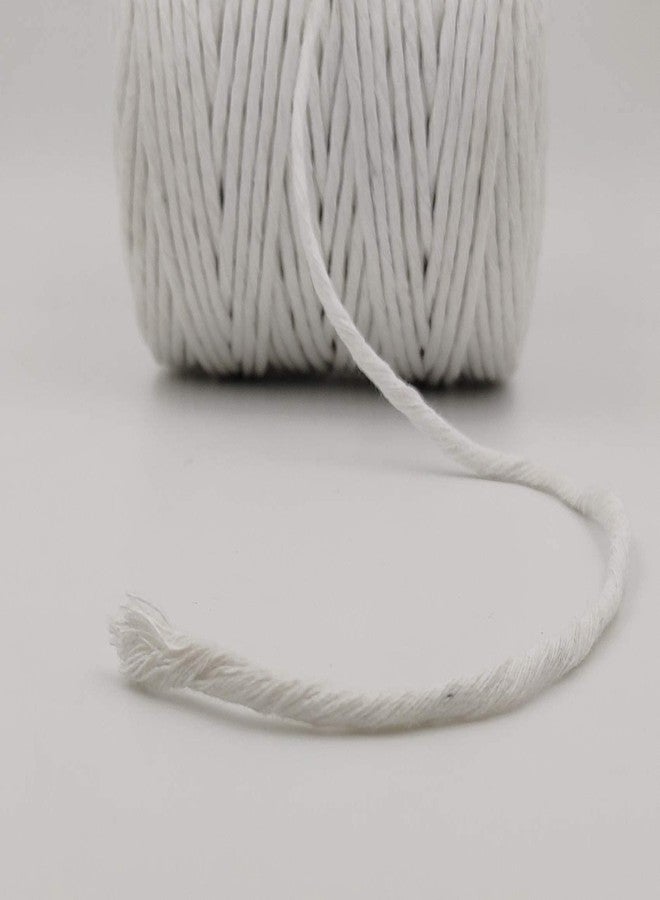 BOBBINY | Single Strand Cotton Macrame Cord Thread Rope for Crafts, Macrame DIY and Other Projects | White | 4mm, 20 Meter - Image 4